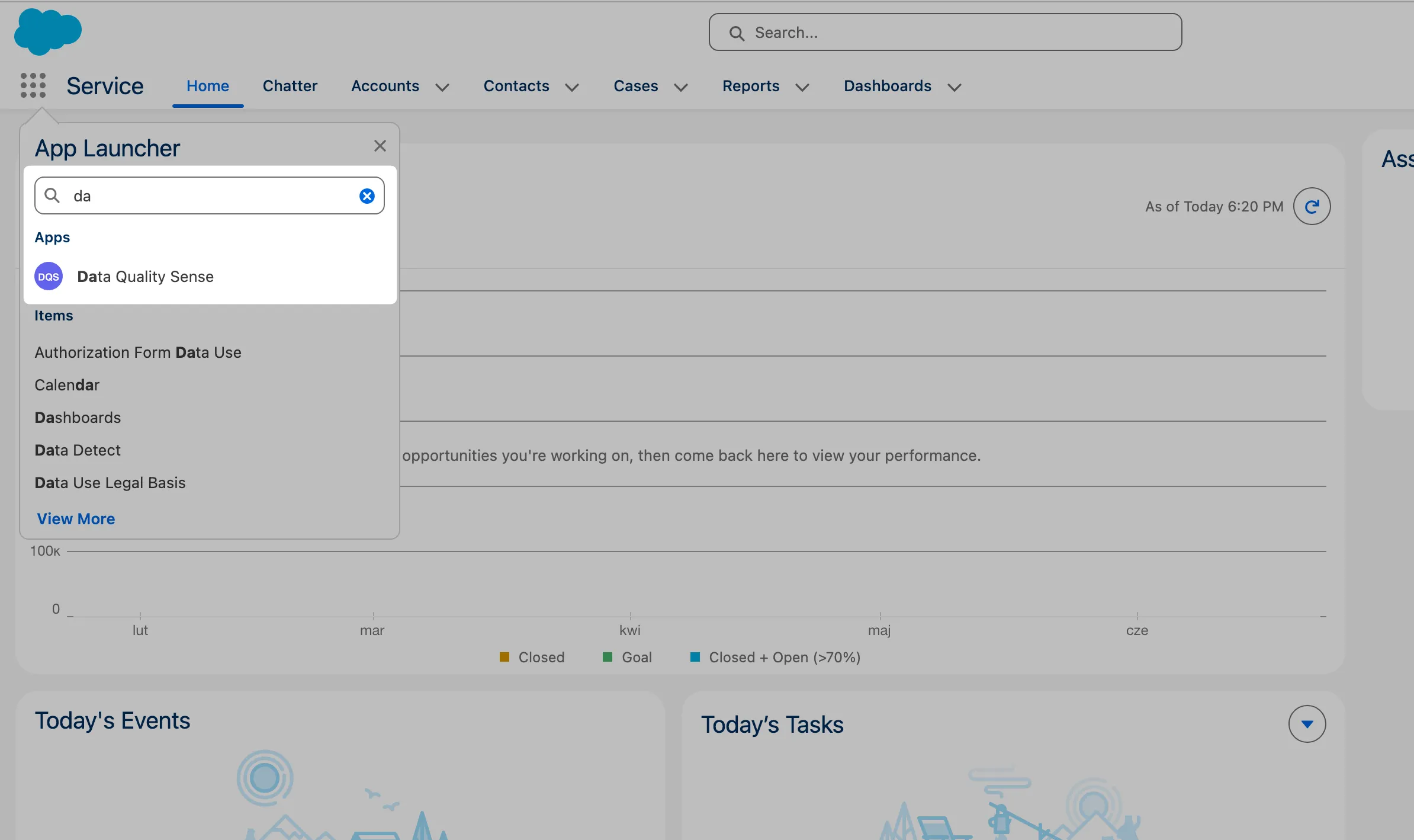 Finding Data Quality Sense in the Salesforce App Launcher